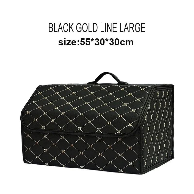 Car Trunk Organizer Box Large Capacity Auto Multiuse Tools Storage Bag Stowing Tidying Leather Folding for Emergency Storage Box