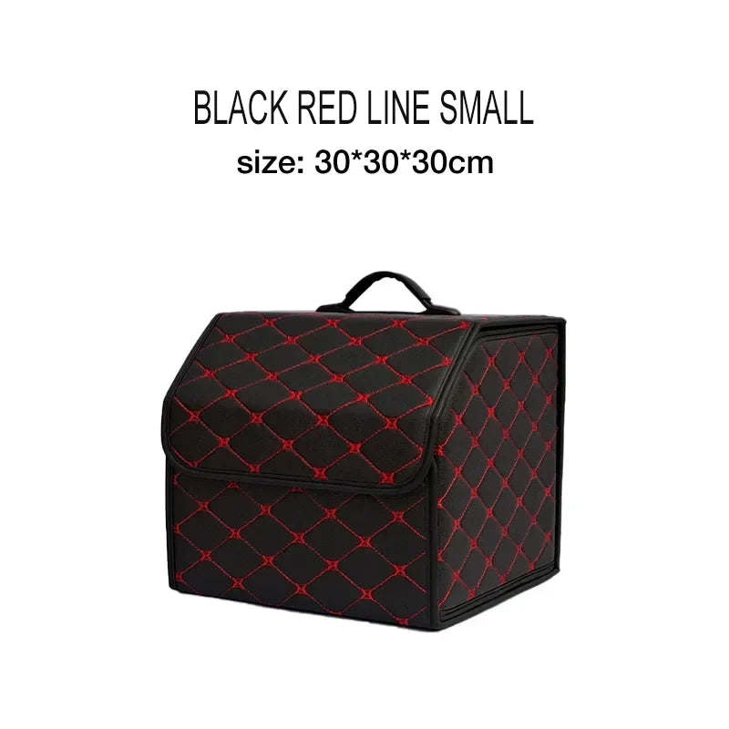 Car Trunk Organizer Box Large Capacity Auto Multiuse Tools Storage Bag Stowing Tidying Leather Folding for Emergency Storage Box