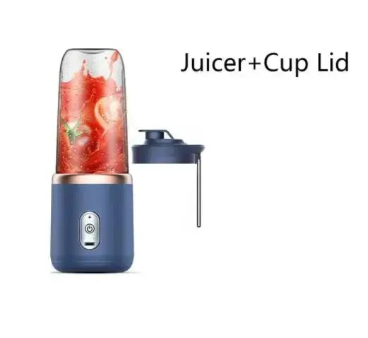 Portable Electric Juicer Blender - 400ml USB Rechargeable Fruit Juicing Cup for Smoothies - Includes 2 Cups
