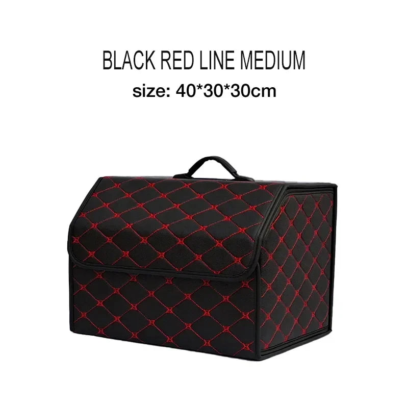 Car Trunk Organizer Box Large Capacity Auto Multiuse Tools Storage Bag Stowing Tidying Leather Folding for Emergency Storage Box