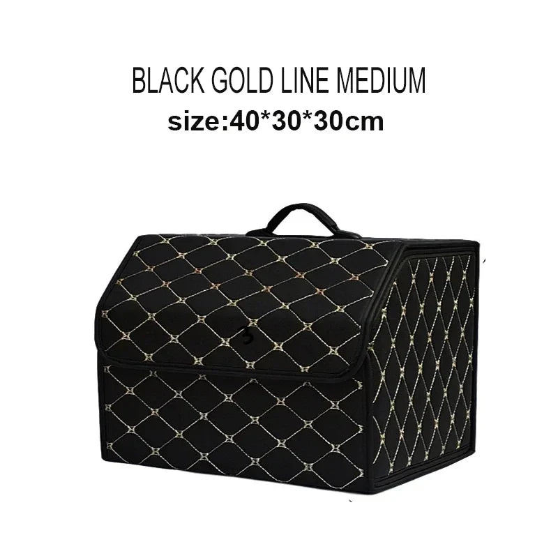Car Trunk Organizer Box Large Capacity Auto Multiuse Tools Storage Bag Stowing Tidying Leather Folding for Emergency Storage Box