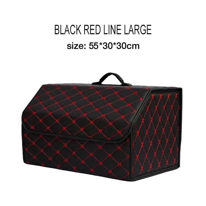 Car Trunk Organizer Box Large Capacity Auto Multiuse Tools Storage Bag Stowing Tidying Leather Folding for Emergency Storage Box