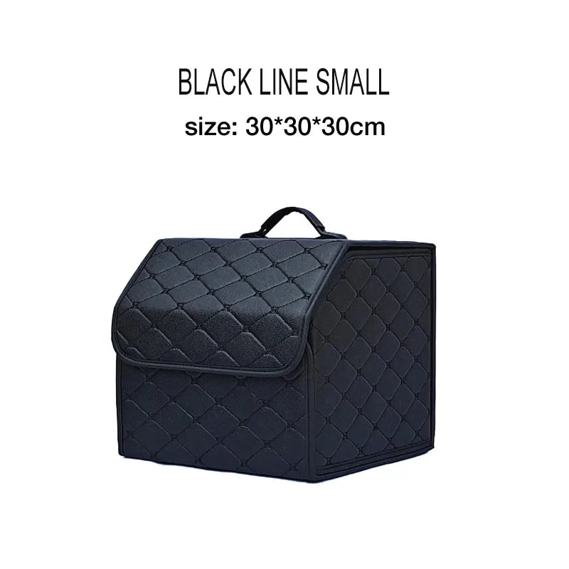 Car Trunk Organizer Box Large Capacity Auto Multiuse Tools Storage Bag Stowing Tidying Leather Folding for Emergency Storage Box