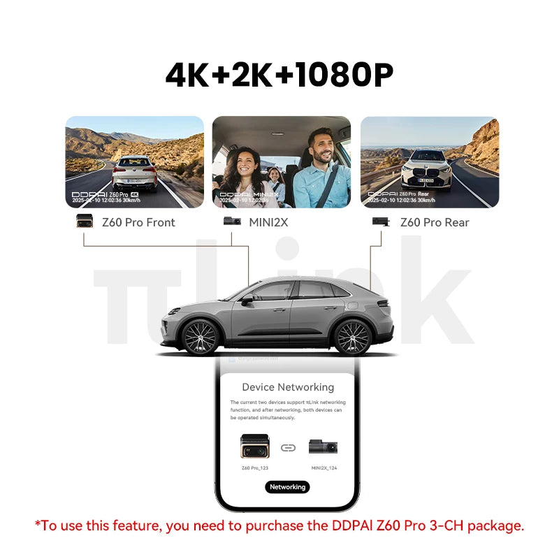 2025 New 4K Dash Cam Z60 Pro Support Rear and Interior Car Camera SONY STARVIS2 678 Sensor 5Ghz Wi-Fi ADAS 4G DVR