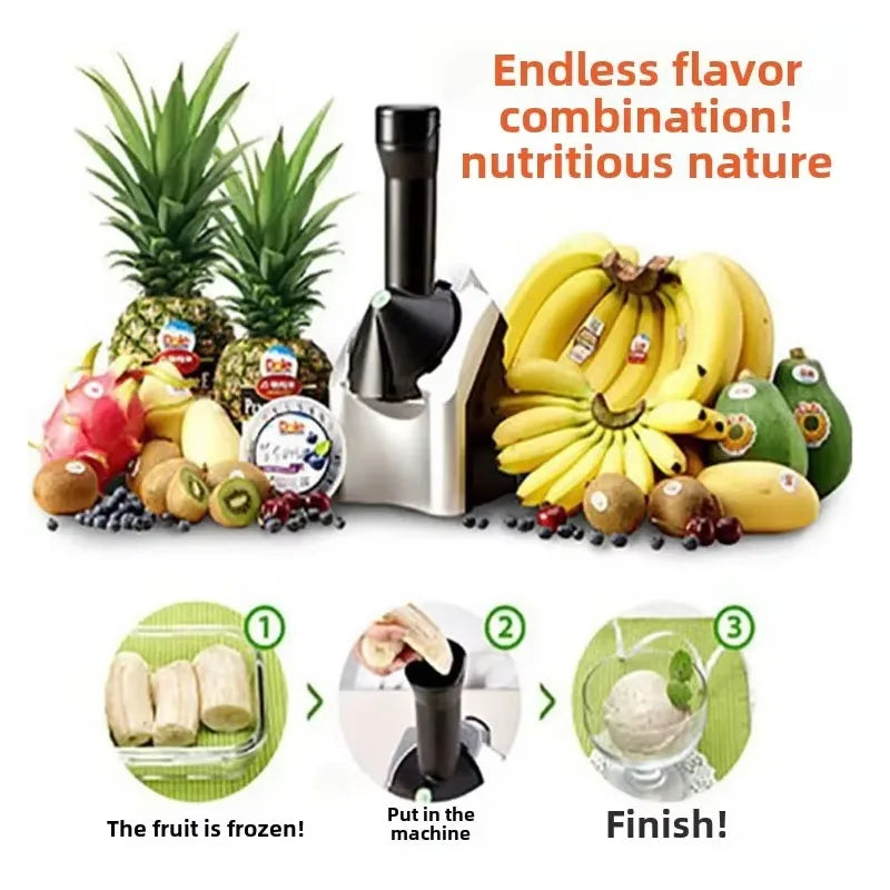 2025 New Household Ice Cream Machine for Making Ice Cream Milkshake Sorbet Smoothie Etc Small Size Silver Black Children'S Gifts