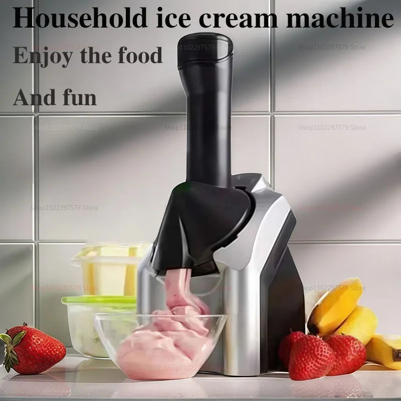 2025 New Household Ice Cream Machine for Making Ice Cream Milkshake Sorbet Smoothie Etc Small Size Silver Black Children'S Gifts