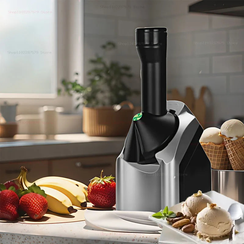 2025 New Household Ice Cream Machine for Making Ice Cream Milkshake Sorbet Smoothie Etc Small Size Silver Black Children'S Gifts