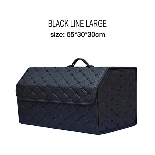 Car Trunk Organizer Box Large Capacity Auto Multiuse Tools Storage Bag Stowing Tidying Leather Folding for Emergency Storage Box