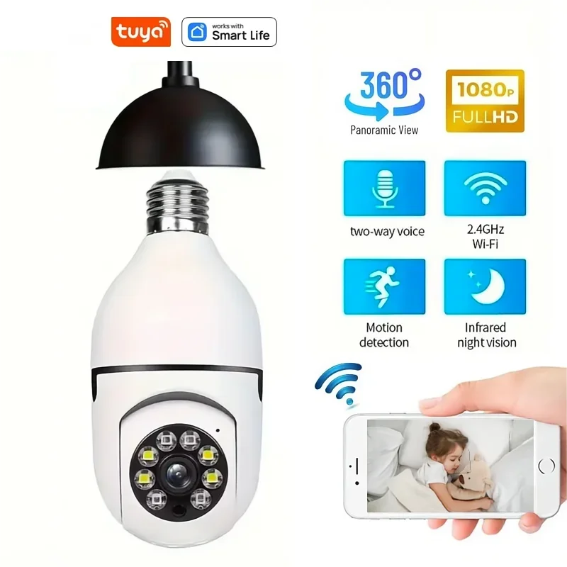Tuya Smart WiFi Bulb Camera – HD Night Vision & 2-Way Audio