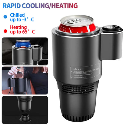 2 in 1 Car Cup Mug Holder DC 12V Warmer Smart Car Cup Car Heating Cooling Cup Touch Screen Office Cup Mug Holder for Home Travel