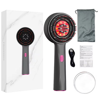 3-in-1 Electric Scalp Massager with Red Light & Oil Applicator