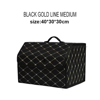 Car Trunk Organizer Box Large Capacity Auto Multiuse Tools Storage Bag Stowing Tidying Leather Folding for Emergency Storage Box