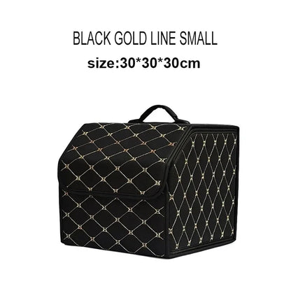 Car Trunk Organizer Box Large Capacity Auto Multiuse Tools Storage Bag Stowing Tidying Leather Folding for Emergency Storage Box