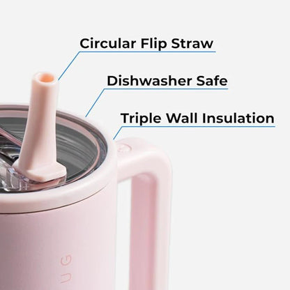 Hydrojug Tumbler with Handle & Straw 32Oz 960Ml Cupholder Compatible for Travel | Insulated Stainless Steel Car Mug