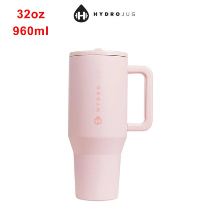 Hydrojug Tumbler with Handle & Straw 32Oz 960Ml Cupholder Compatible for Travel | Insulated Stainless Steel Car Mug