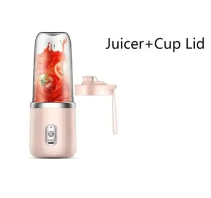 Portable Electric Juicer Blender - 400ml USB Rechargeable Fruit Juicing Cup for Smoothies - Includes 2 Cups